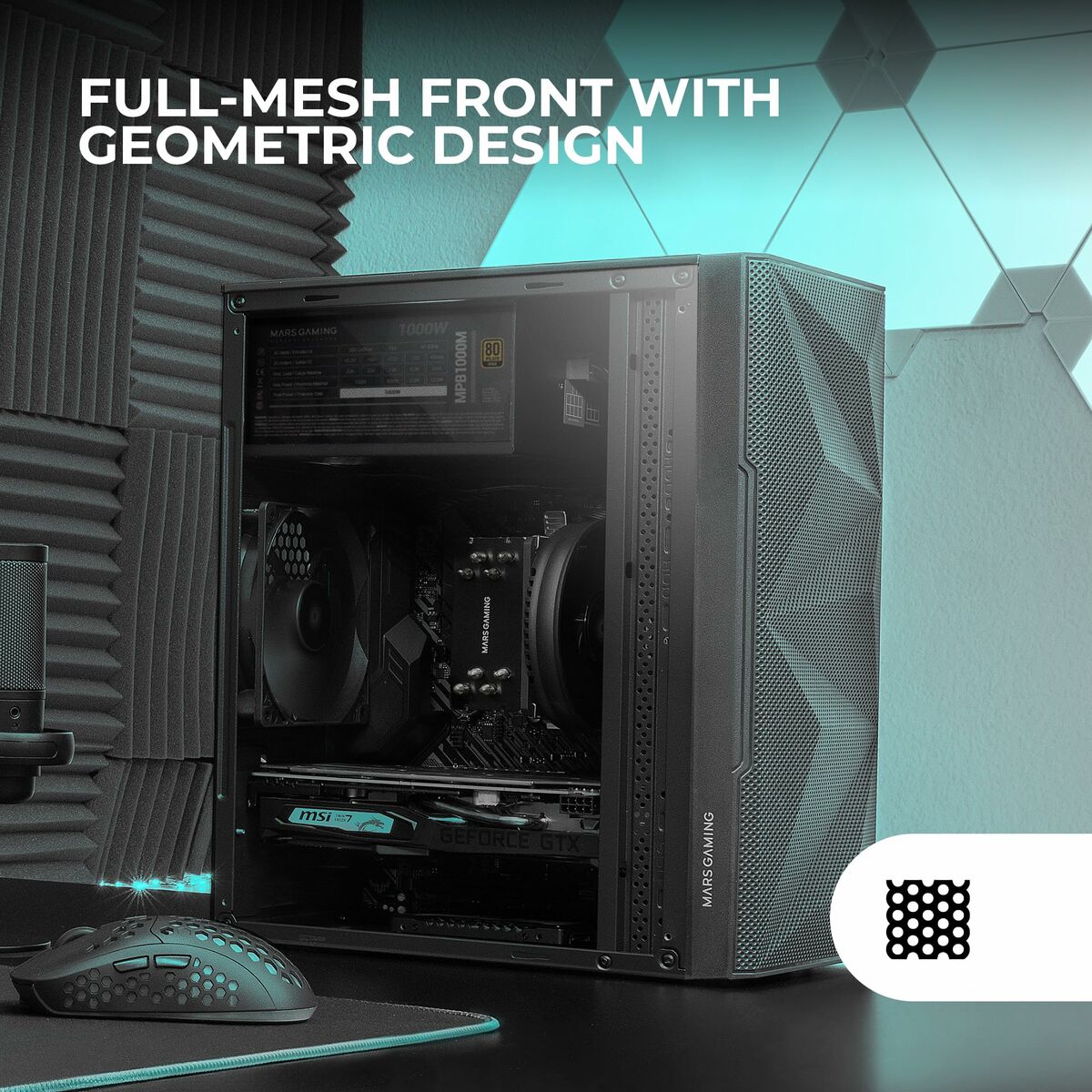ATX Semi-tower Box Mars Gaming MC1500 Black-10